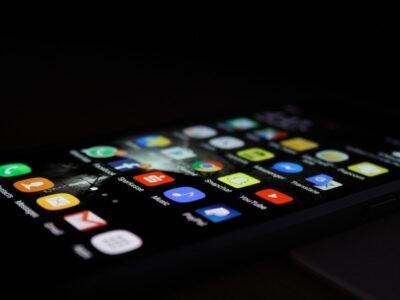 Android handset displaying an application