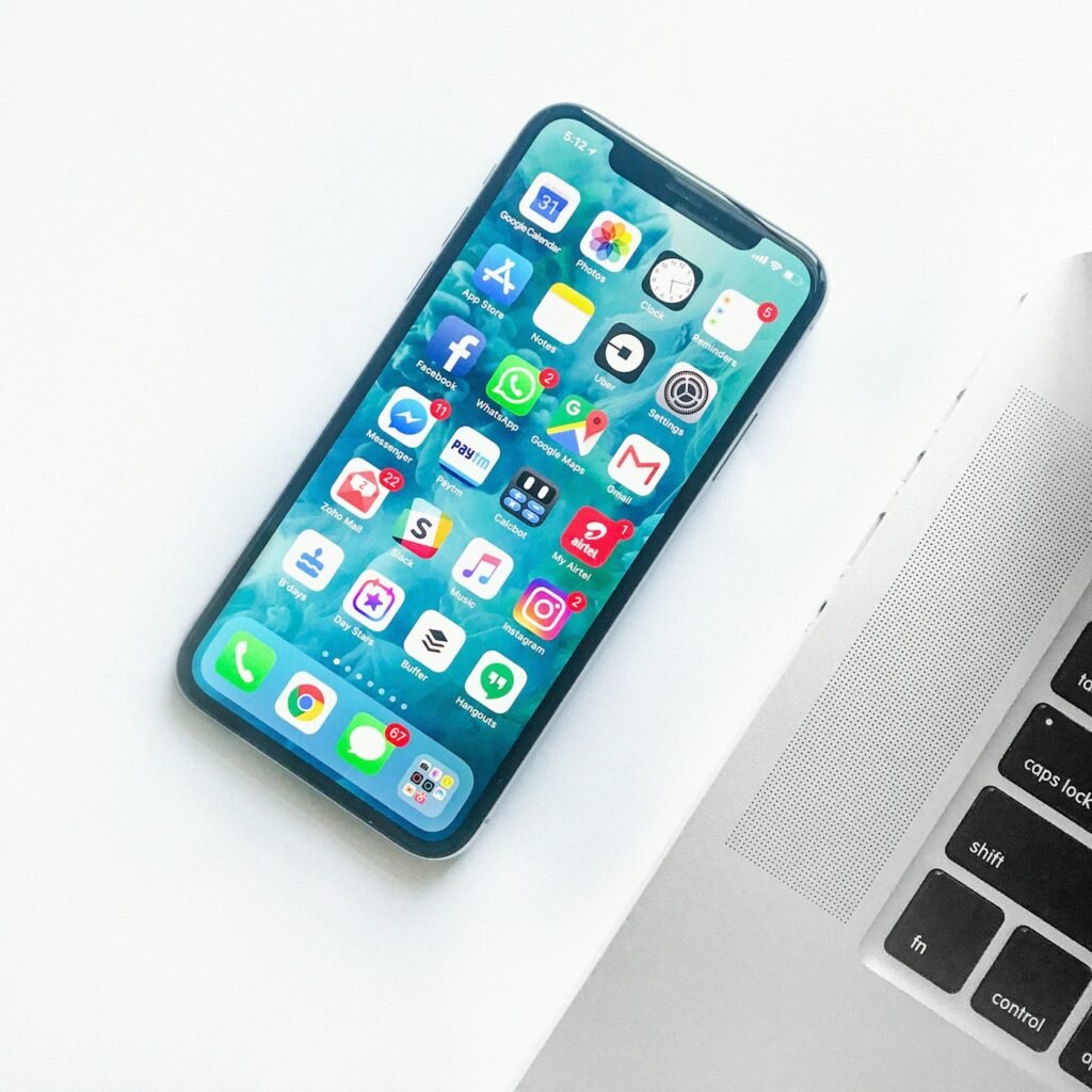 Phone and laptop during app development