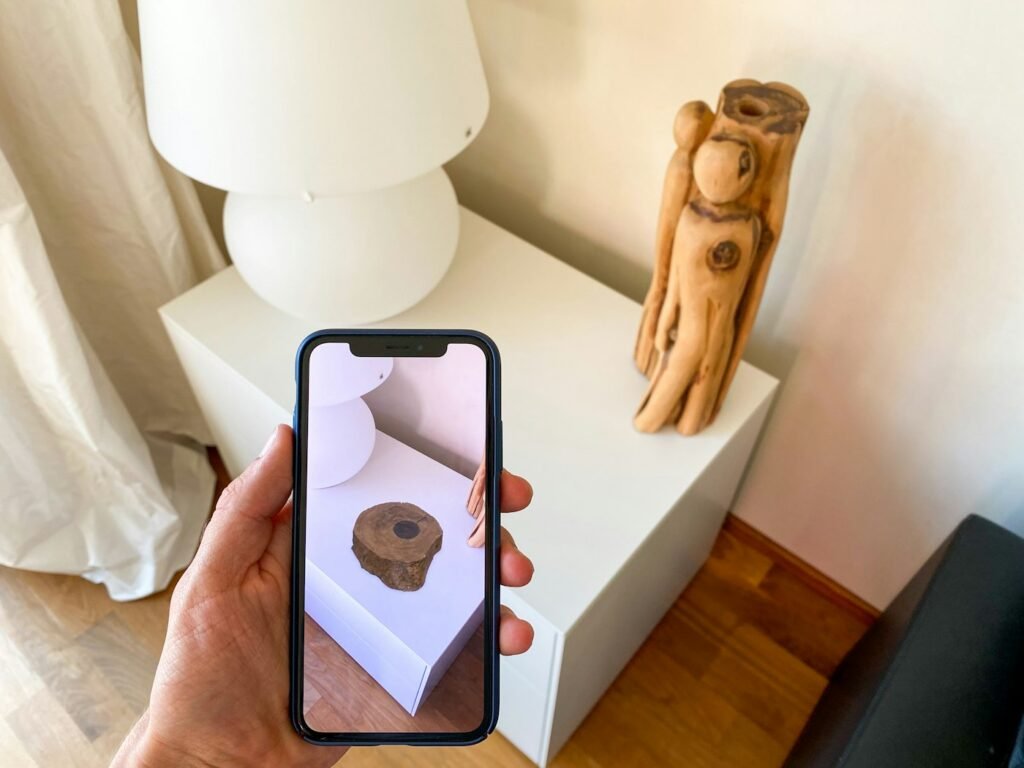 Tablet used to place objects in a real room